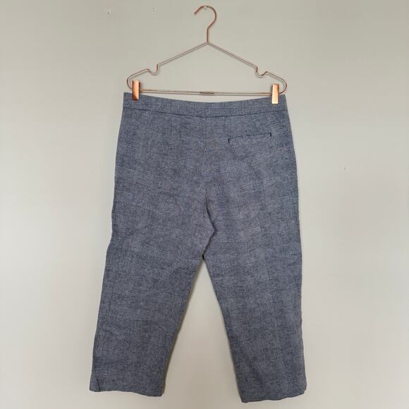 J. Crew Womens Tartan Pants 10 Capri Linen Academia Straight Leg Office Trouser - Picture 4 of 4